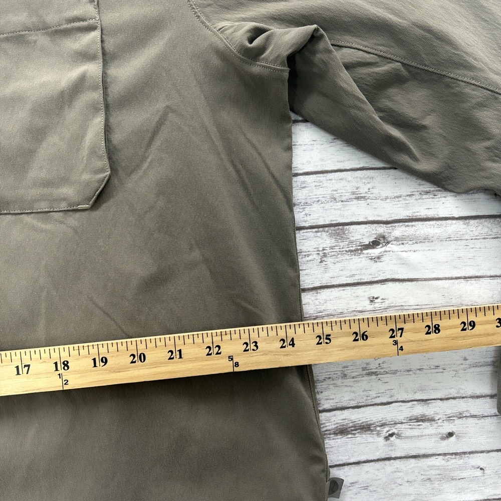 Lululemon Relaxed Fit Shirt Mens XL Olíve Green Button Up Long Sleeve Stretch - Picture 7 of 10